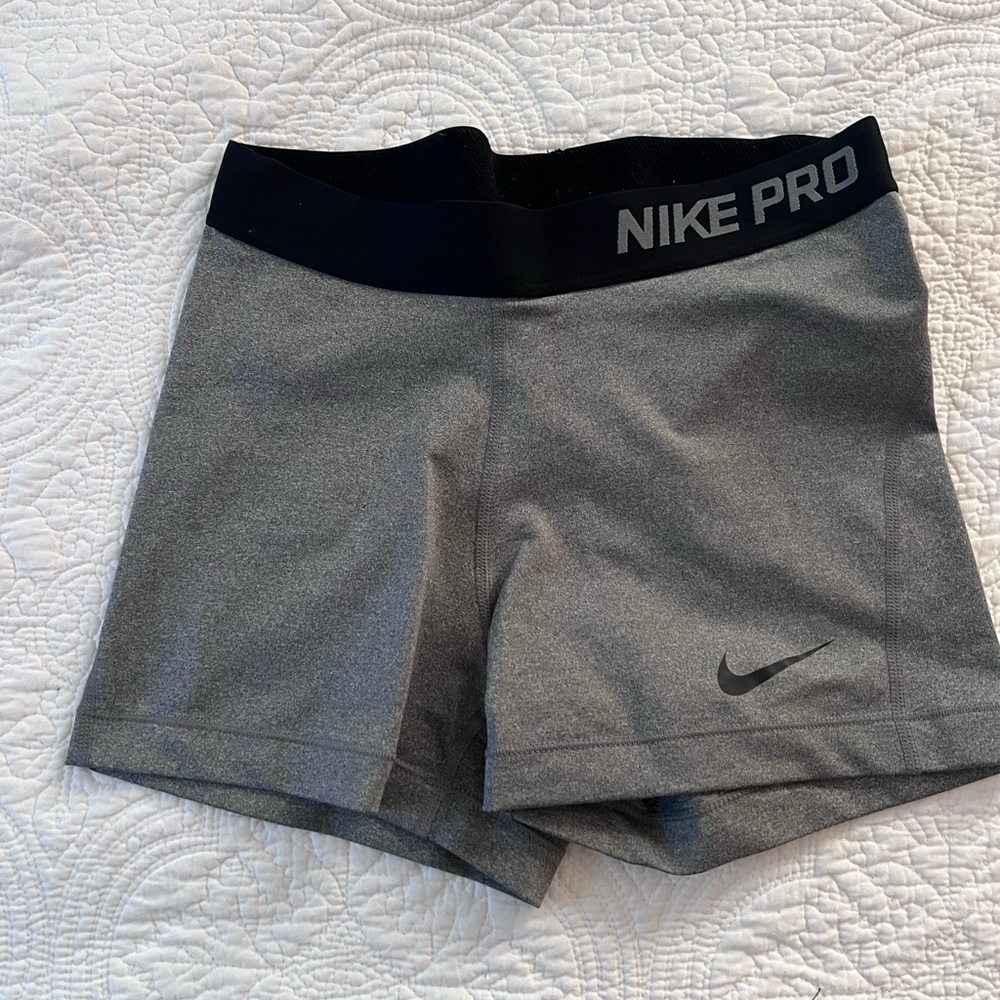 Nike Pro Women's Athletic Shorts in Gray and Black